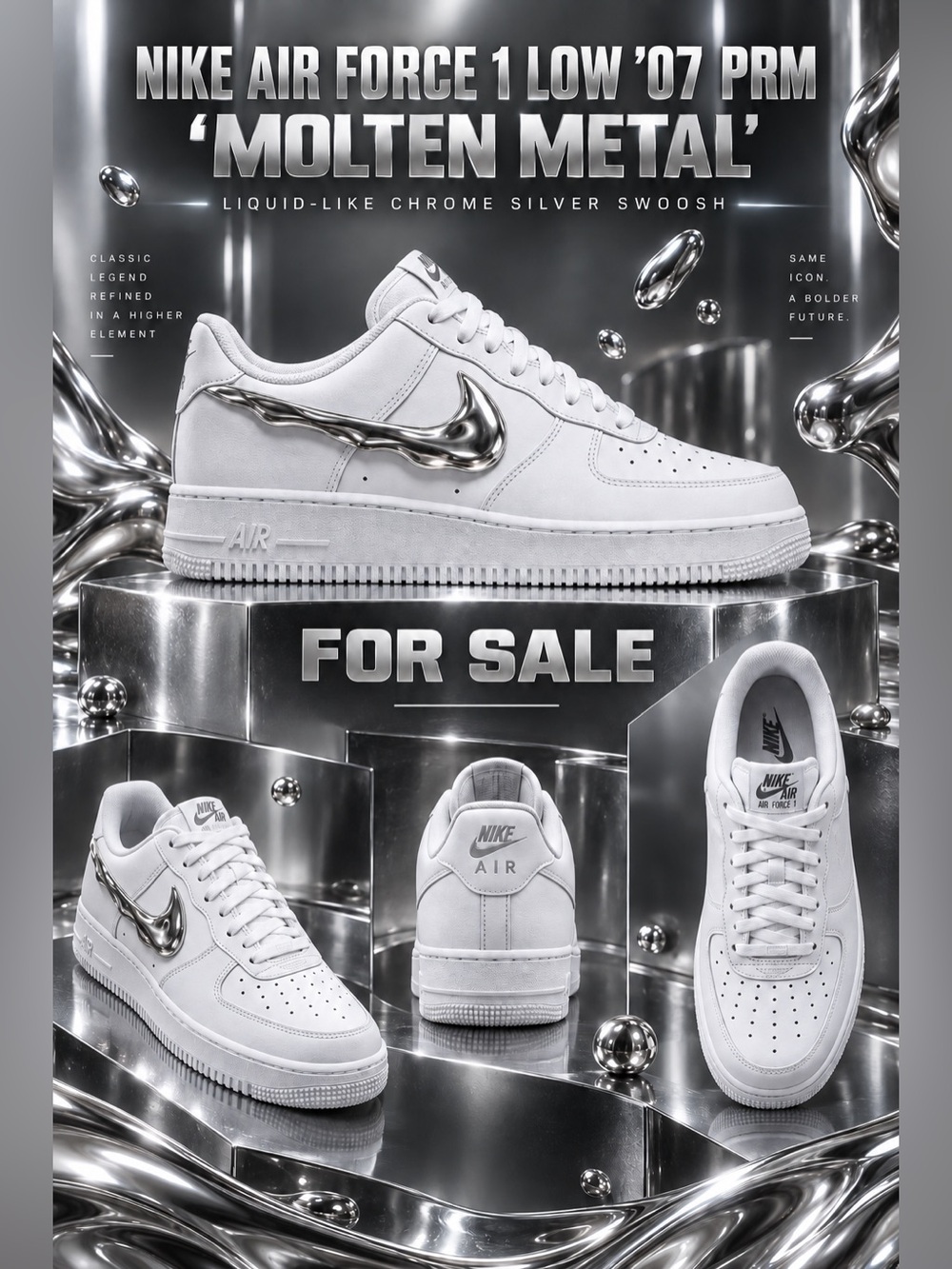 Nike Air Force 1 Low '07 PRM 'Molten Metal'🔥New!